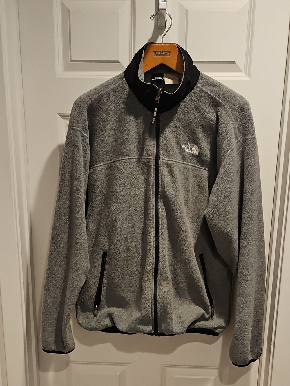 The North Face Grey and Black Fleece Zip Jacket